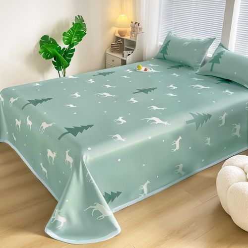 冰丝凉席床单款夏季凉感双人床可折叠软席子三件套可机洗2024新款