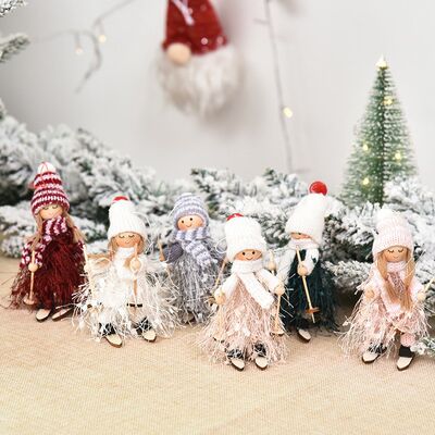 极速Navidad Ornaments Cute Angel Ski Dolls Pendant 2022 New