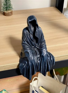 “无聊了放个神秘黑衣人”桌面摆件暗黑系卡通摆件送朋友创意礼物