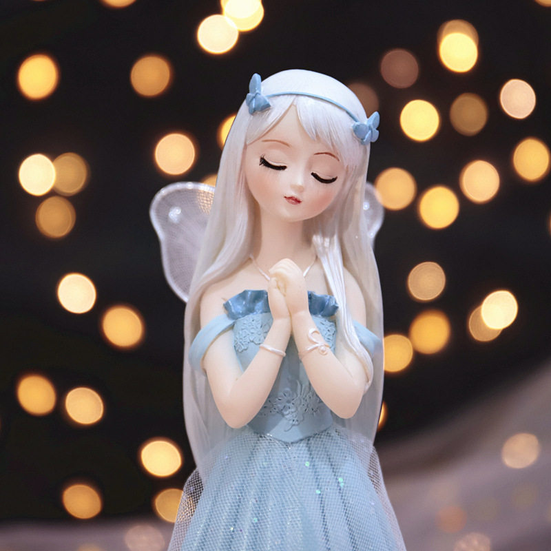 速发生日蛋糕装饰摆设n花开荼蘼天使女孩少女心ins风汽车内饰地摊