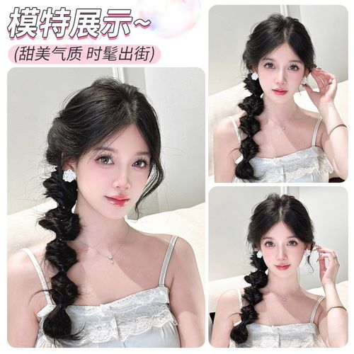 假发辫子麻花辫编发神器增发量发束侧马尾假发髻盘发饰灯笼泡泡辫