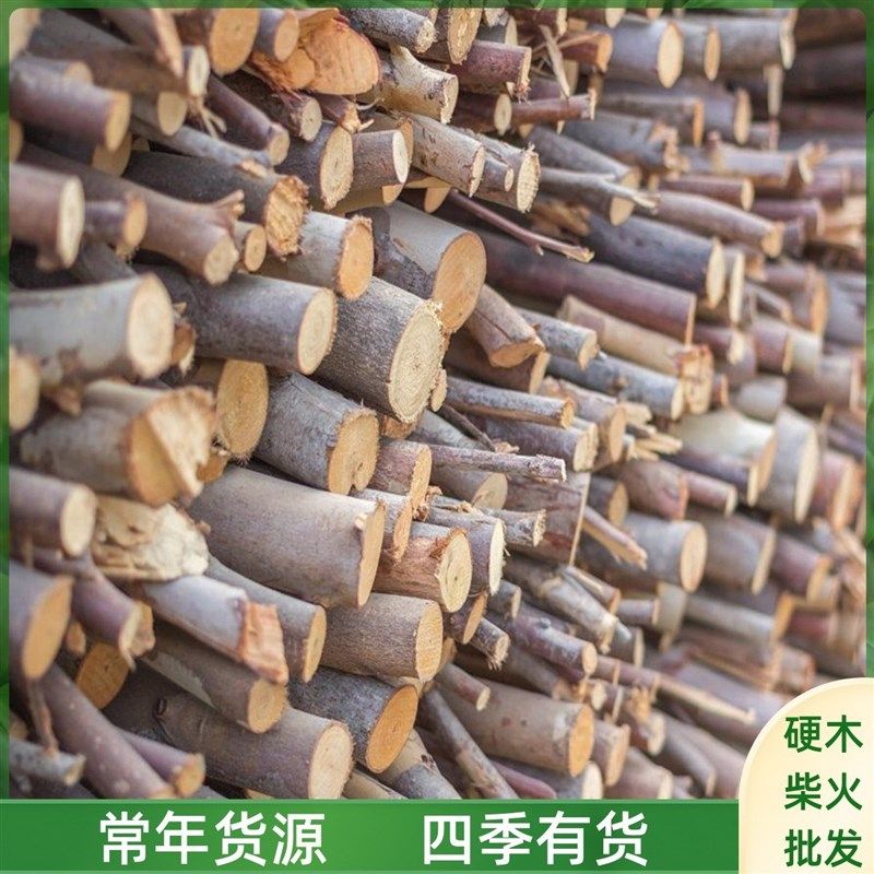 户外耐烧柴火硬木干柴木柴100斤果木柴火柴烧烤露营野炊篝火