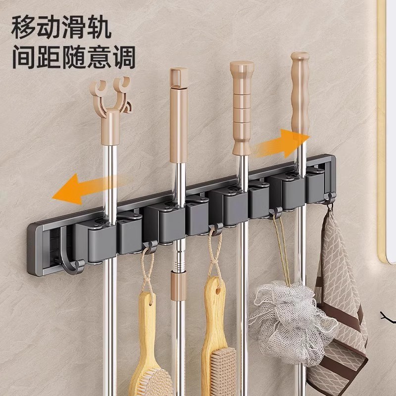 还在这样放?吸盘拖把夹壁挂式浴室家用拖把扫把夹卫生间挂架挂钩