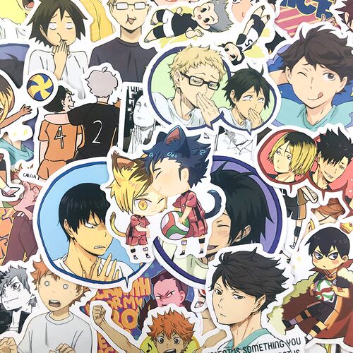 10/50Pcs Haikyuu!! Anime Stickers Volleyball for Mobile Pho