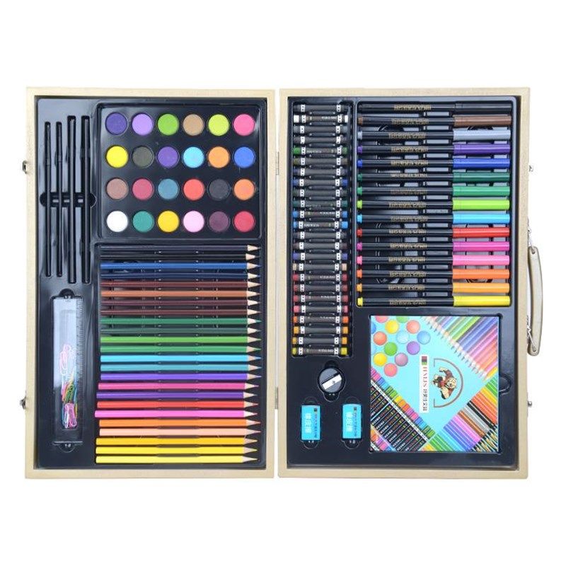 木质绘画158件套可水洗水彩笔套装幼儿园彩色笔儿童画笔套装美术,文具电教/文化用品/商务用品,水彩笔,淘宝优惠券,粉丝福利购,淘宝优惠卷
