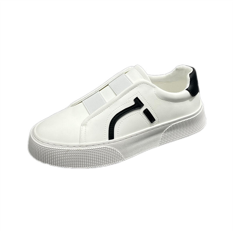 男鞋2023春季新款潮流时尚皮面小白鞋透气百搭一脚蹬厚底休闲板鞋,流行男鞋,休闲板鞋,淘宝优惠券,粉丝福利购,淘宝优惠卷