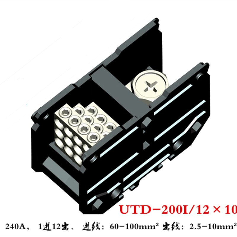 UTD-200I/12×10 友邦 1进12出 大电流接线端子排 分线器 391370