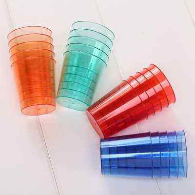 速发20pcs Disposable 30ml Glasses Cups Plastic Cup Coloured