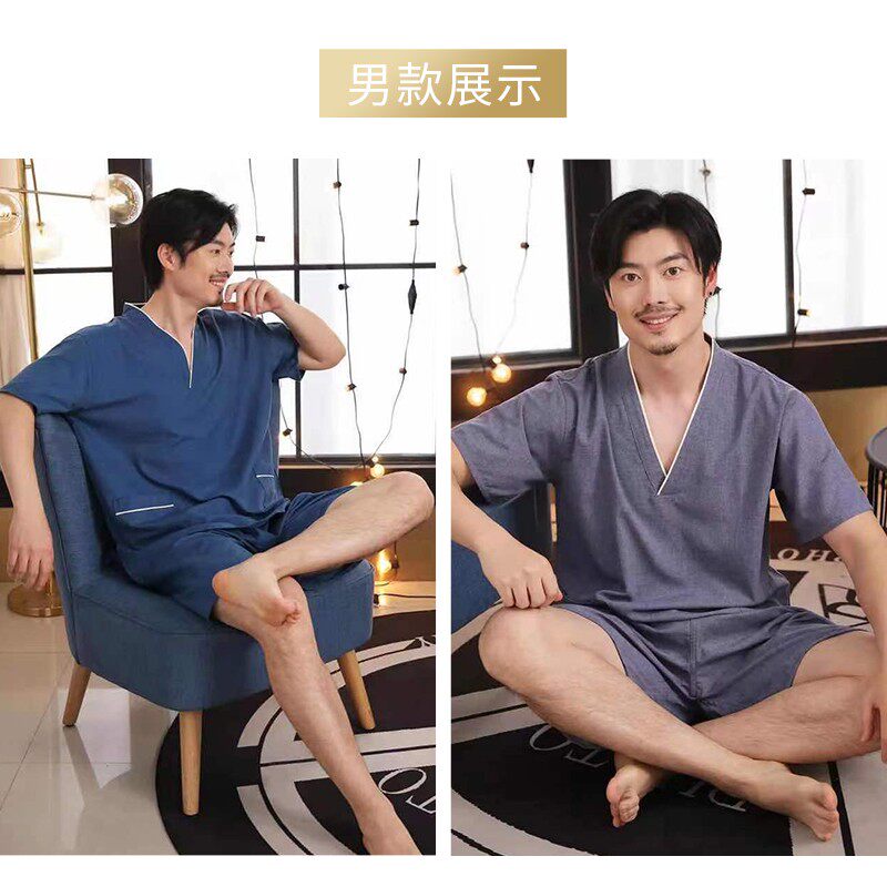 汗蒸服女款韩版可爱仿麻高档情侣装桑拿服和服大码加肥汉蒸浴服男