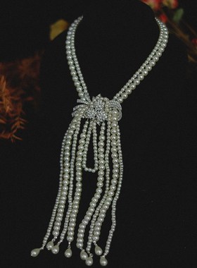 新款新娘结婚大气串珠颈链婚纱礼服写真跟妆旗袍生日领证造型饰品