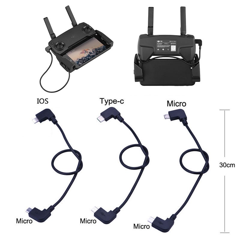 30CM OTG Data Cable Adapter for DJI Spark Mavic Pro Air 2 Zo