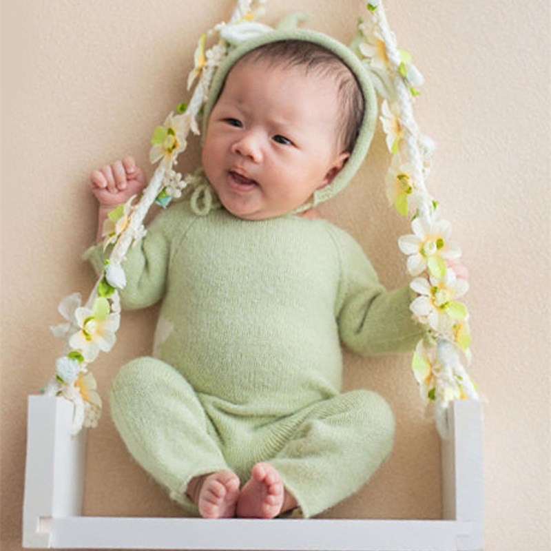 新生儿摄影道具秋千板影楼拍照道具H宝宝木质满月儿童写真摄影