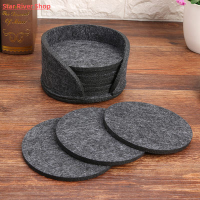 10pcs Round Felt Coaster Dining Table Protector Pad Heat Res