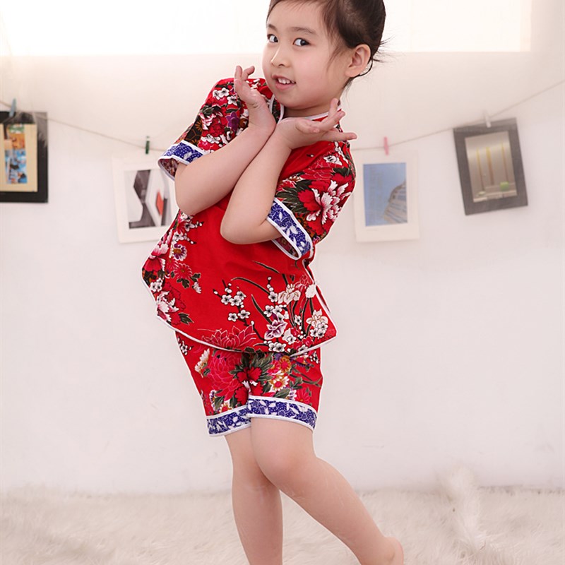 现货儿童秧歌服装演出服儿童秧歌演出服装女童古典舞蹈服装民族舞
