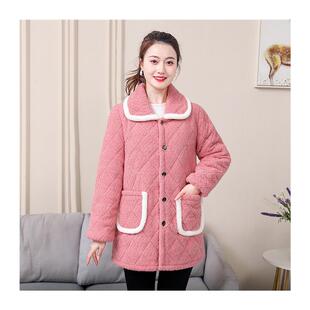 女士上班穿的罩衣冬天罩衣女新款新款加绒保暖时尚棉衣外套家居服