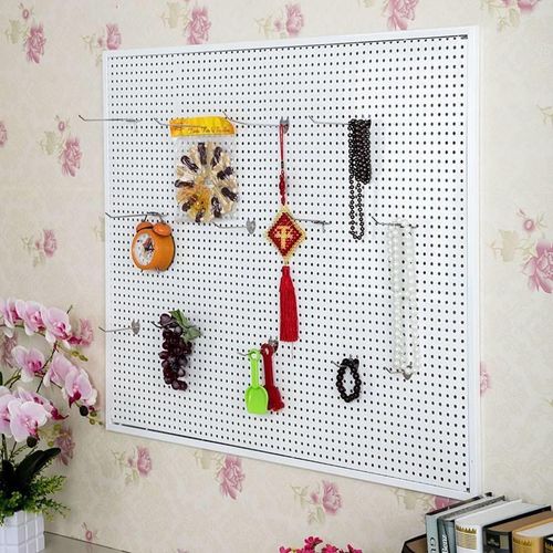 多孔板洞洞板铁艺挂墙货架圆孔壁挂手机配件上墙铁板家用展示架子