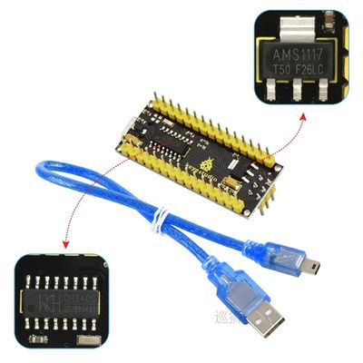 Free Shipping 1pcs  CH340 Nano Controller Board + USB cable