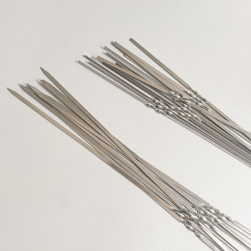 新款烧烤签子不锈钢304扁签隔热烤肉烤串工具钎子羊肉串签子烧