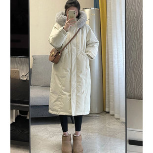 加厚棉衣棉服冬季 中长版 女装 宽松遮肉保暖面包 300斤胖mm大尺码