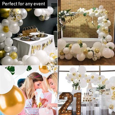 速发White Gold party theme balloon wreath set Hawaiian Ballo