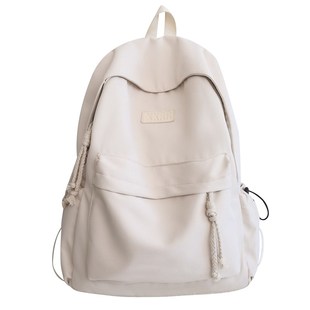 书包女大学生大容量高中生简约百搭背包女生女白色旅行森系双肩包