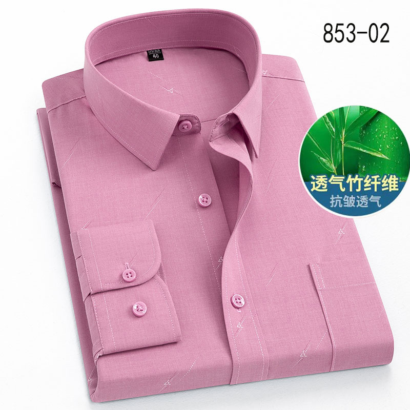 夏季薄款男短袖衬衫宽松免烫中老年衣服中年爸爸老人长袖衬衣纯棉