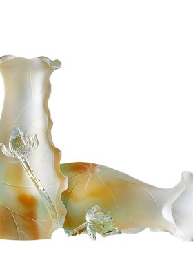 琉璃青莲佛具花瓶供盘净水杯香炉果盘佛具家用供奉供具套装摆件