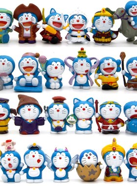 24款蓝胖子机器猫创意卡通手办公仔玩偶居家书桌办公桌迷你摆件