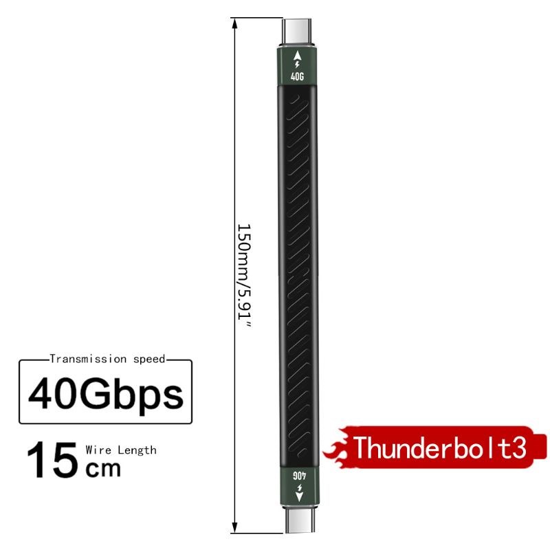 2020 PD 60W Thunderbolt 3 cable Certified 40Gbps Type C to