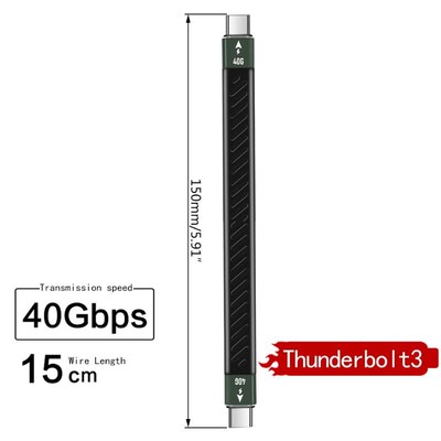 2020 PD 60W Thunderbolt 3 cable Certified 40Gbps Type C to