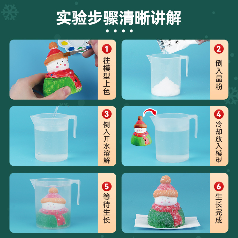 耶诞节老人水晶种植科学小实验套装材料包手工diyT男女孩6儿童玩
