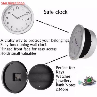 速发Hidden safe Large Wall Clock safety box secret secuirty