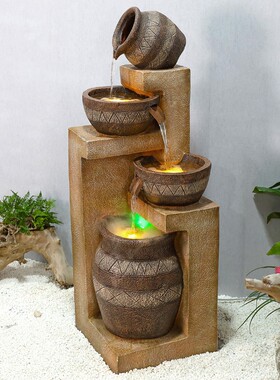 流水喷泉落地摆件家居客厅风水轮招财店铺前台装饰品开业礼品送人