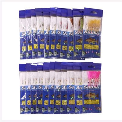 极速22pcs/pack Sea Fishing Sabiki Rigs Hooks Baits Octopus L