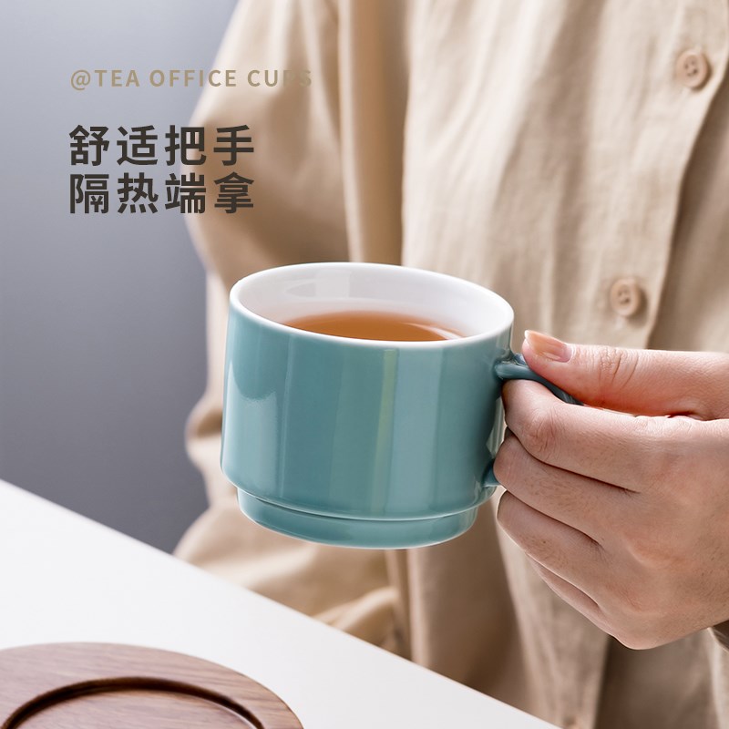 咖啡杯陶瓷精致男生款套装设计感小众高级办公室家用杯子定制