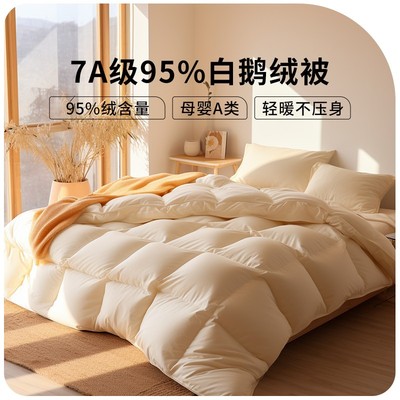 五星级酒店羽绒被冬被加厚保暖被子C被芯95白鹅绒被单人春秋被冬