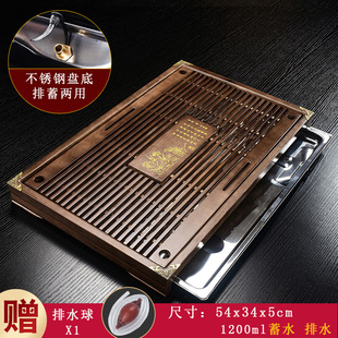 储水排水R大号茶盘茶台茶 柯木茶盘实木家用功夫茶具茶托盘抽屉式