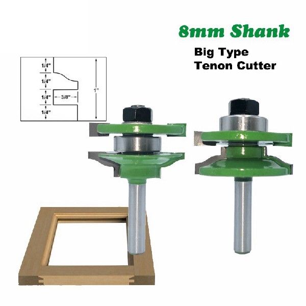 推荐2 Pcs 8Mm Large Stile& Rail Set Ogee Router Bit Set