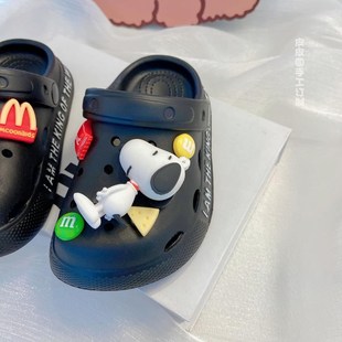 男童凉拖鞋夏季外穿时尚儿童黑色洞洞鞋包头防滑夏天外出沙滩凉鞋