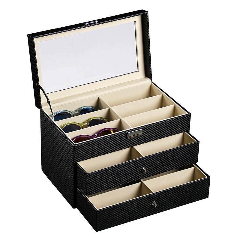 l冉1位眼镜收纳盒多层抽屉8太梦阳收藏盒子镜太阳眼X镜摆放柜饰品