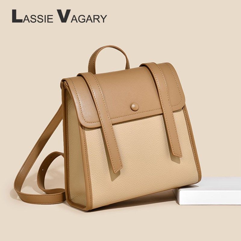 高级感小众双肩包女皮质2024新款上班通勤小型背包设计感休闲小包