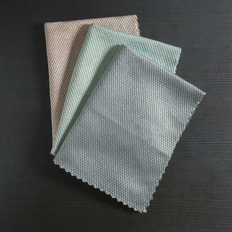 鱼鳞抹布擦玻k璃清洁布毛巾擦杯子碗专用搽镜子家务