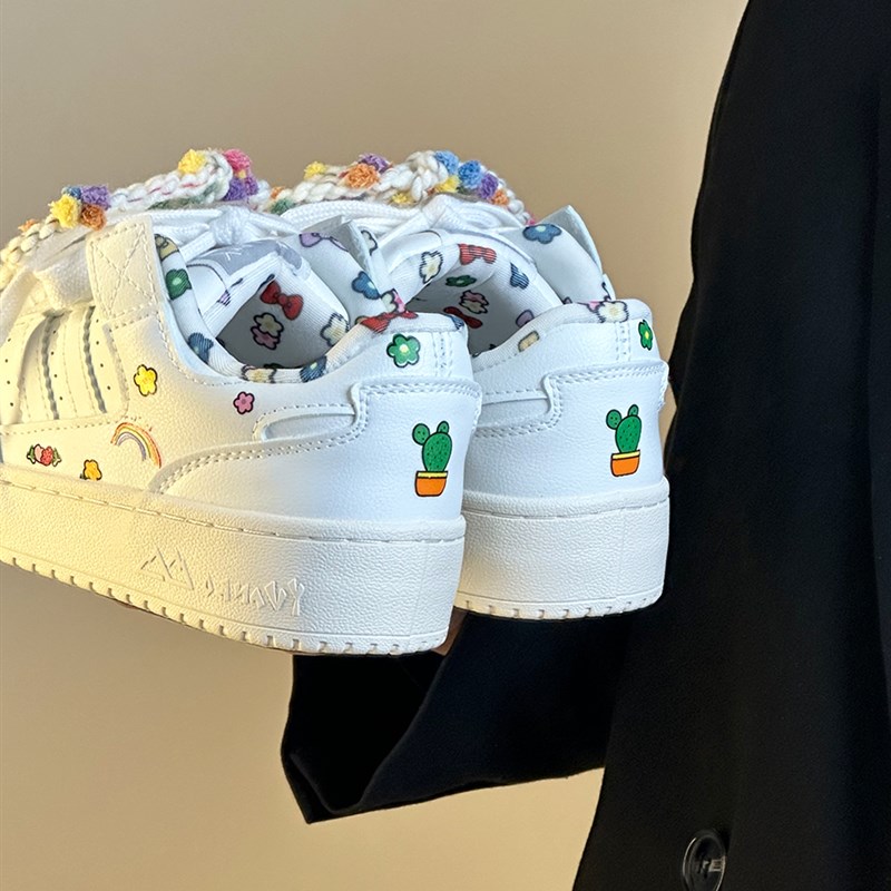 成宇阳小众不撞款彩色小白鞋女2024春季韩系休闲透气厚底运动板鞋