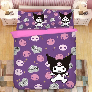 儿童房卡通库洛米纯棉床品3四件套女生宿舍学生全棉被套1.5少女心