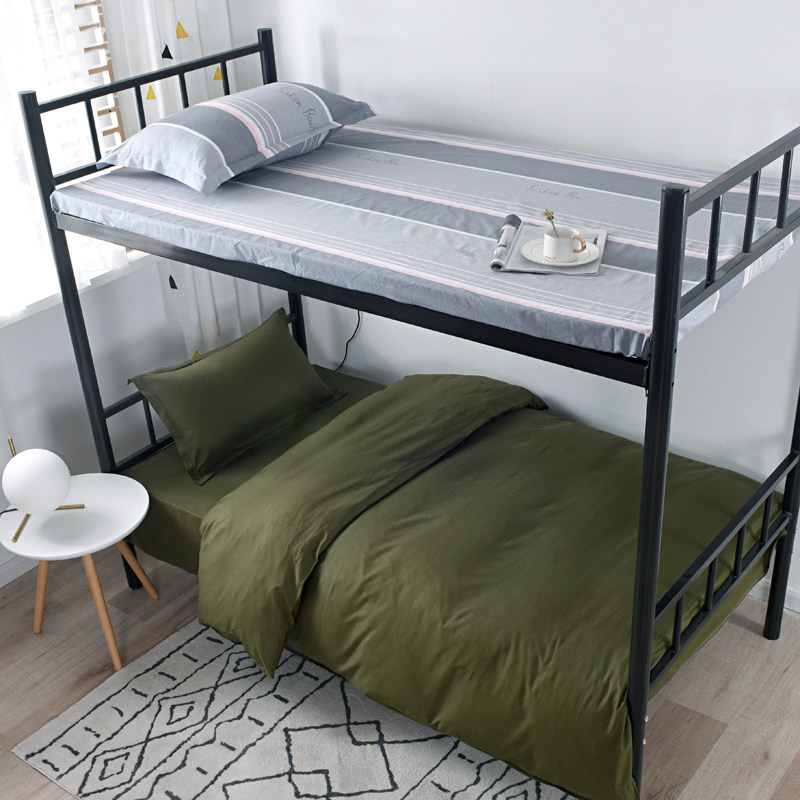 定制全棉学生宿舍蓝色床上用品三件套单位单人床单被套印logo,床上用品,床品套件/四件套/多件套,淘宝优惠券,粉丝福利购,淘宝优惠卷