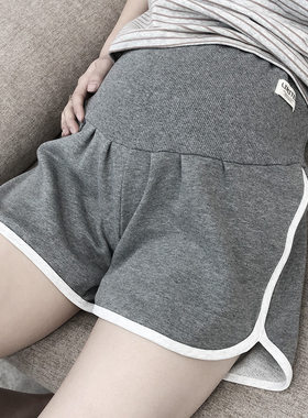 孕妇短裤夏季薄款外穿时尚休闲y夏天宽松阔腿裤纯棉打底裤潮妈夏