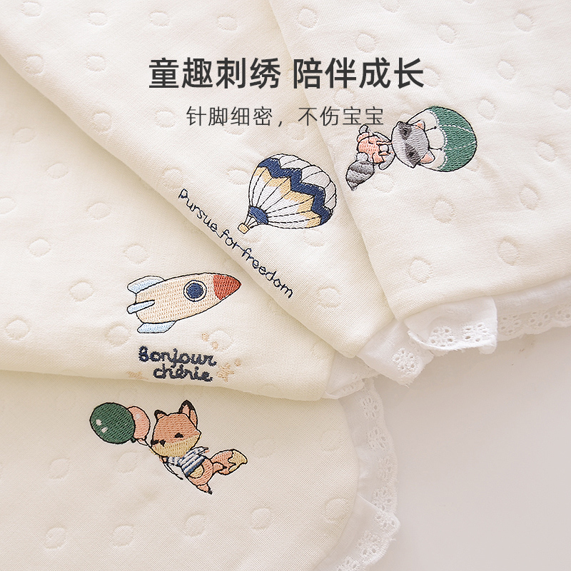 婴儿枕头宝宝夏季透气吸汗枕w巾新生儿纯棉纱布云片枕0到6个月平