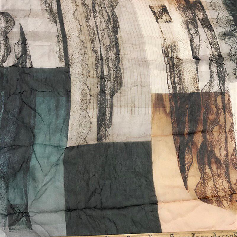 新品蚕之语a4561a4580真x丝面料花色双绉素绉缎乔其纱顺纡零布料n