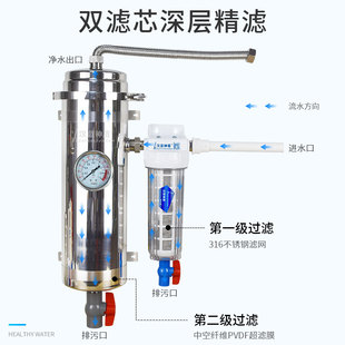 网红净水器家用直饮过滤器自来水净化器前置农村井水厨房滤水器反