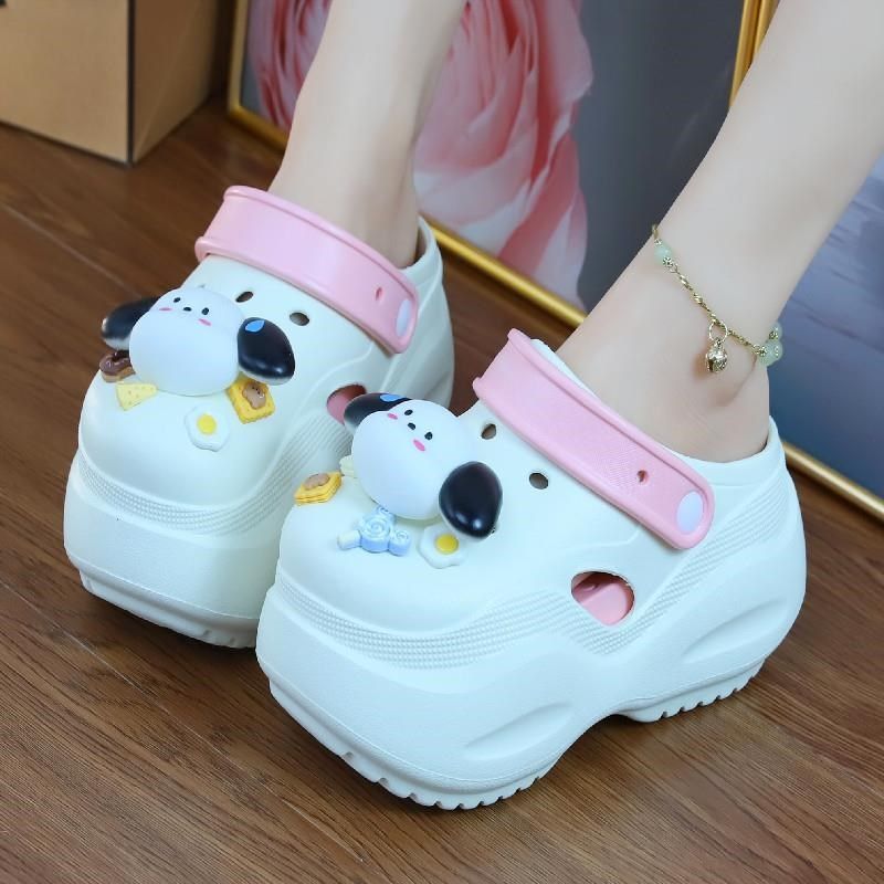 增高9cm卡通洞洞鞋女夏外穿y厚底两穿松糕拖鞋防滑高跟沙滩凉拖鞋,女鞋,洞洞鞋,淘宝优惠券,粉丝福利购,淘宝优惠卷